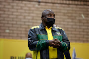 ANC president Cyril Ramaphosa during a 
