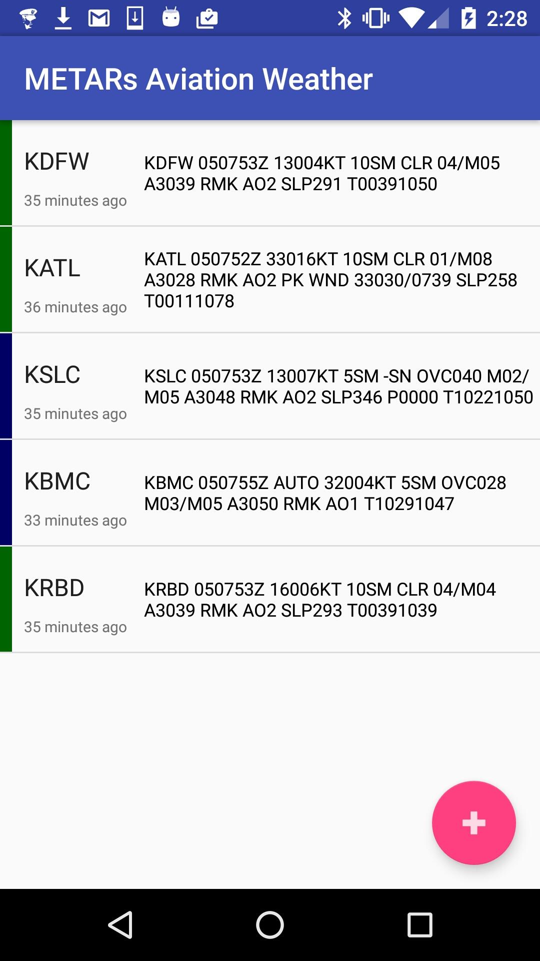 Android application METARs Aviation Weather screenshort
