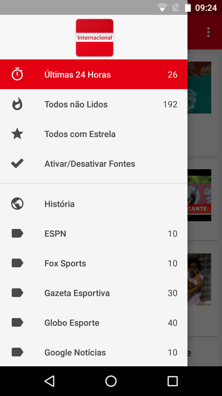 Android application Notícias do Internacional screenshort