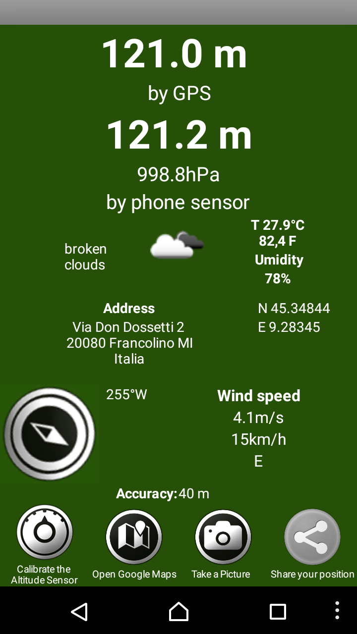 Android application Altimeter Barometer Pro screenshort