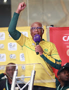 Zizi Kodwa during Bafana Bafana  national football team arrival at OR Tambo Airport in Johannesburg.