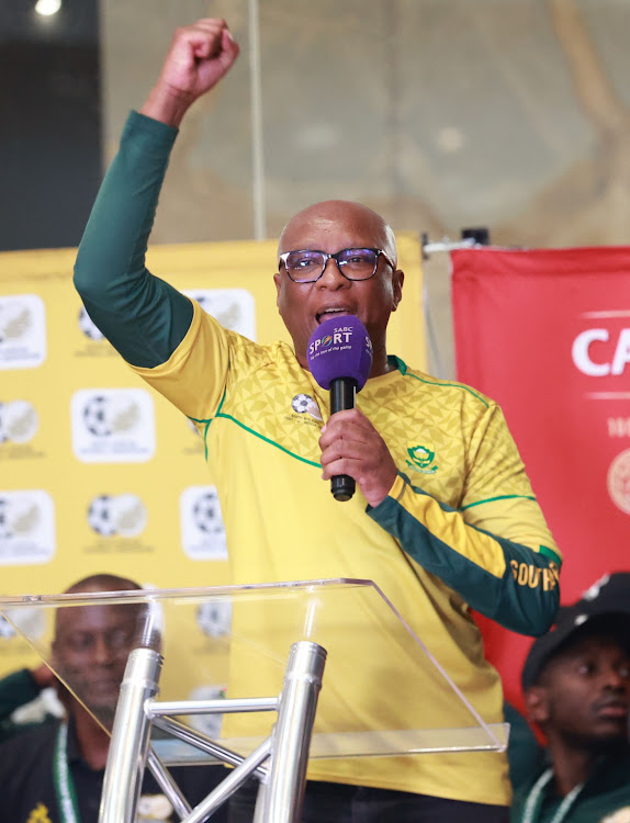 Zizi Kodwa during Bafana Bafana national football team arrival at OR Tambo Airport in Johannesburg.