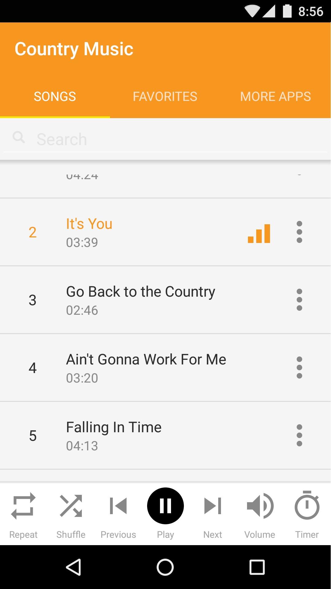 Android application Country Music screenshort
