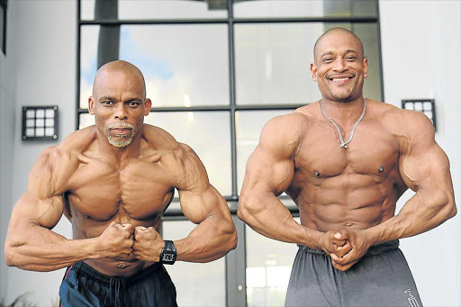 KEEPING A FIRM GRIP: Bodybuilder Mveliso Tapi and Mike Adonis are looking to triumph at the South African Bodybuilding Championships in Mthatha tomorrow Picture: SIBONGILE NGALWA