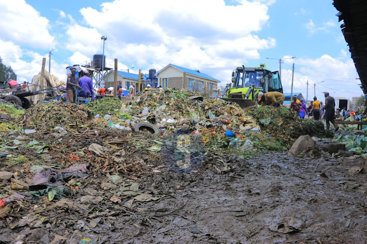 Dumpsite near the Muthurwa market emitting foul smell making the environment uncomfortable for traders on April 16, 2024.