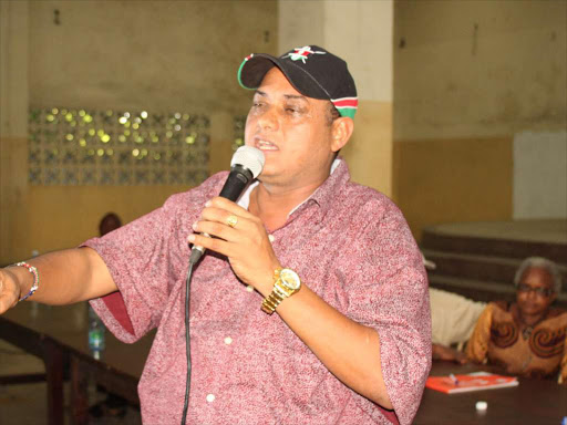 Mvita MP aspirant Mohamed Tenge during a meeting with people from the taita community at st lukes church./FILE