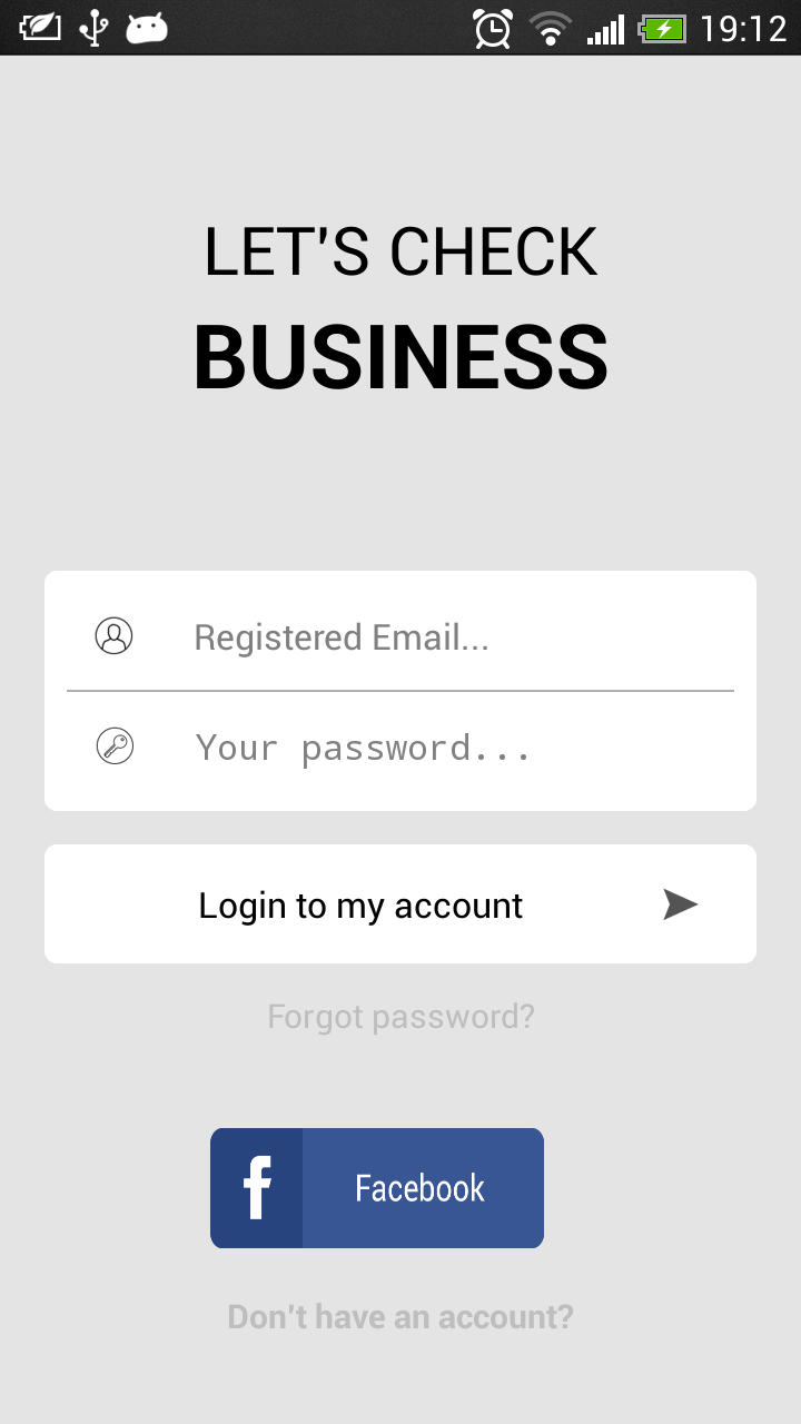 Android application Yozard Business screenshort