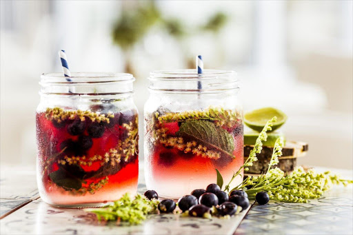 Blueberry  serve it in glass jars with pretty paper straws for added whimsy.