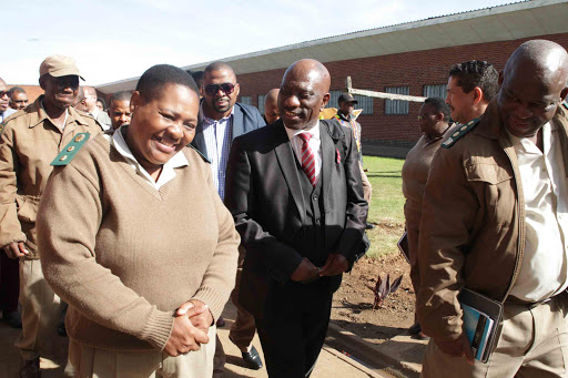 HIGH-POWERED DELEGATION: From left, head of Wellington Correctional Services remand centre Nozipho Msongelwa, chairman of the parliamentary committee on justice and security Dumisani Ximbi and Eastern Cape regional commissioner Nkosinathi Breakfast during the oversight visit in Mthatha yesterday Picture: MLANDELI PUZI