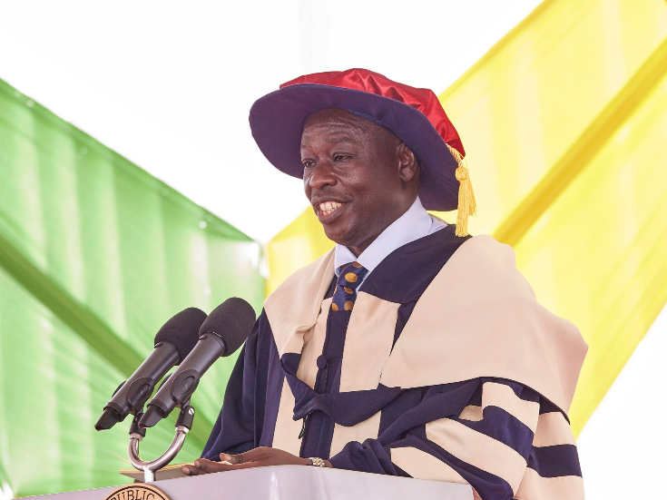 Deputy President Rigathi Gachagua speaks while presiding over the 4th graduation at Nyeri National Polytechnic, April 5, 2024.