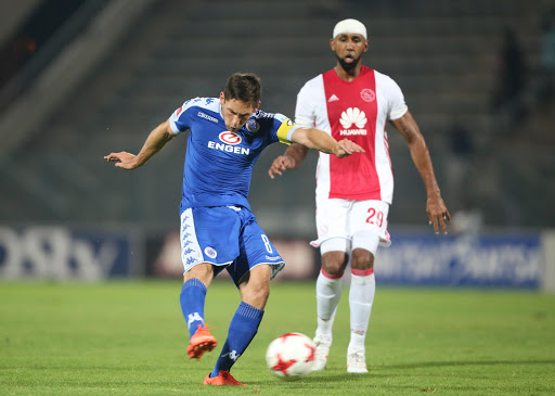 Dean Furman of SuperSport United during the Absa Premiership match between SuperSport United and Ajax Cape Town at Lucas Moripe Stadium on March 04, 2017 in Pretoria, South Africa. (Photo by Luke Walker/Gallo Images)