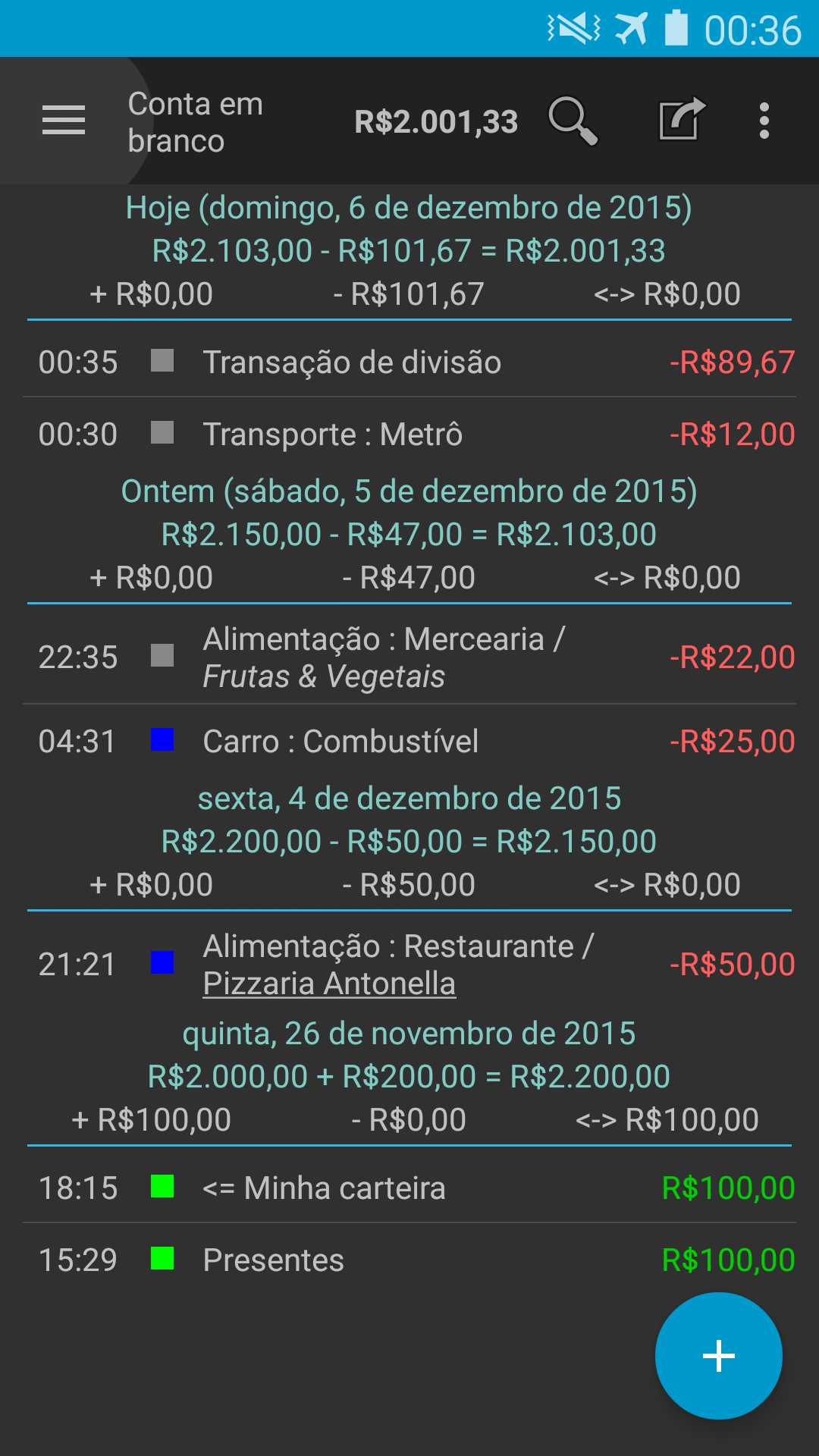 Android application My Expenses screenshort