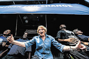 BLUE STREAK: Helen Zille at the launch of the DA campaign for Mpumalanga in Nelspruit last week.