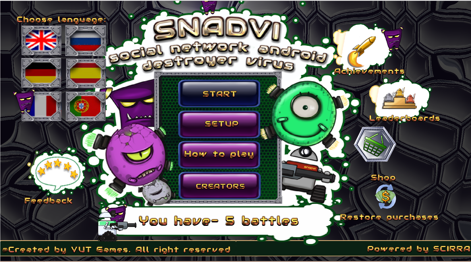 Android application SNADVI screenshort