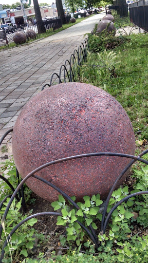 Giant Stone Sphere Park Entrance