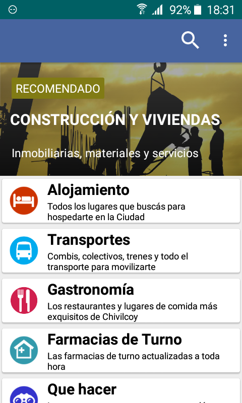 Android application Chivilcoy Móvil screenshort