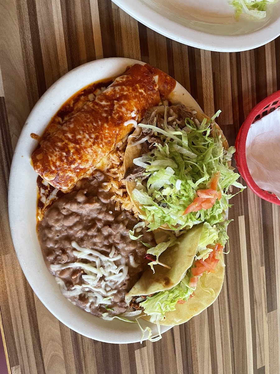 Jesse's Special with a taco, tostada, and enchilada
