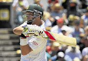 FAITHFUL SERVANT: Jacques Kallis hits out during the third day's play of the third Test match in Perth. Proteas coach Gary Kirsten wants to have him in the team a while longer