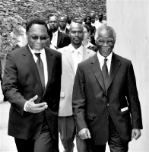 LEADING THE WAY: President Kgalema Motlanthe and former president Thabo Mbeki at Reconciliation Day celebrations in Pretoria yesterday. 16/12/2008. © GCIS. Pic. Elmond Jiyane