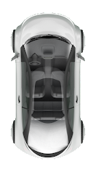An illustration of a car, looking down from above