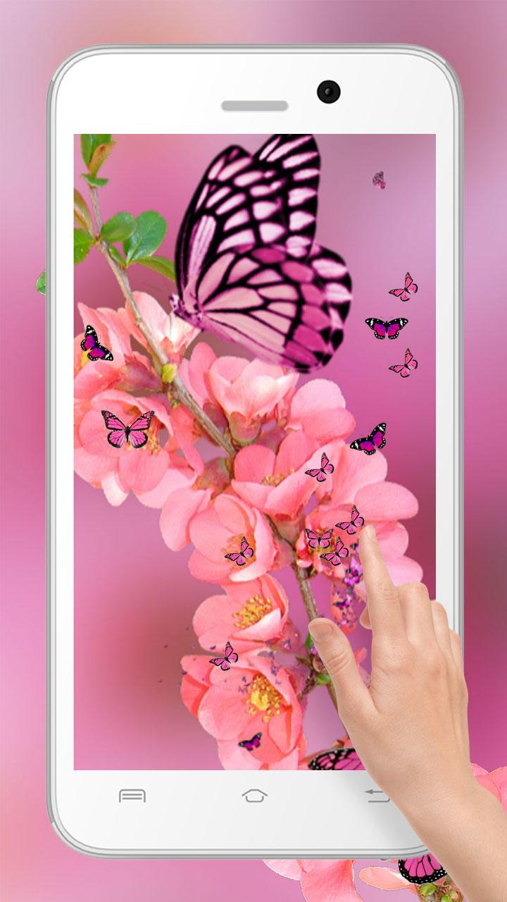 Android application Romantic Pink Butterfly LWP screenshort