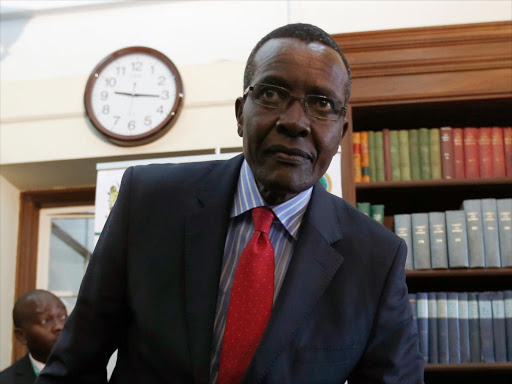 Justice David Maraga takes his seat for his interview for the position of Chief Justice before the Judicial Service Commission at the Supreme Court, August 31, 2016 /Jack Owuor