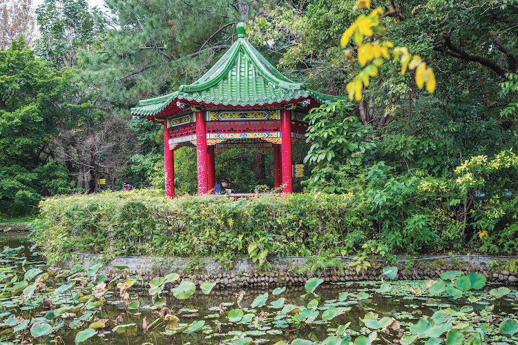 A pagoda in the Taipei Botanical Garden.