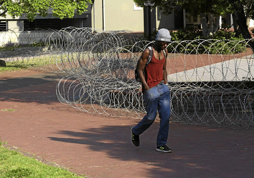 DOWN TO THE WIRE: All CPUT classes have been suspended and barbed wire placed around the Cape Town campus.