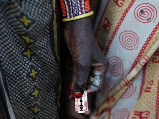 A razor blade used for female genital mutilation among the Pokot. Photo/REUTERS
