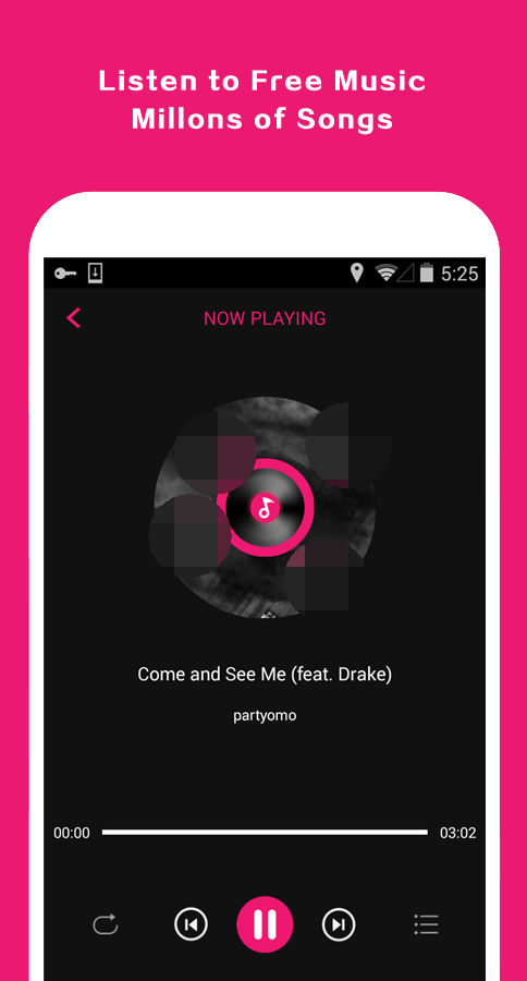 Android application FreeMusic - music &amp; mp3 search screenshort