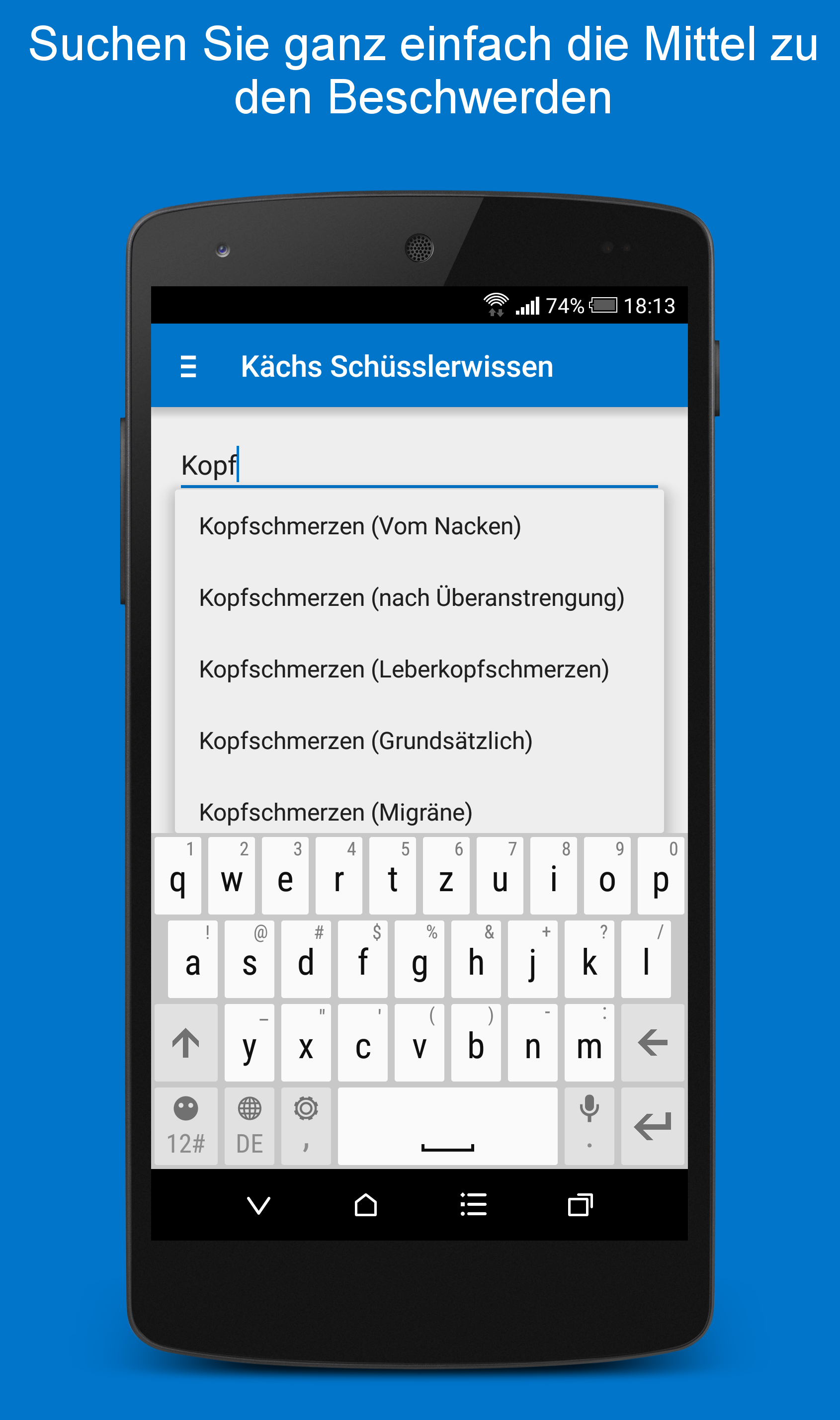 Android application Kächs Schüsslerwissen screenshort