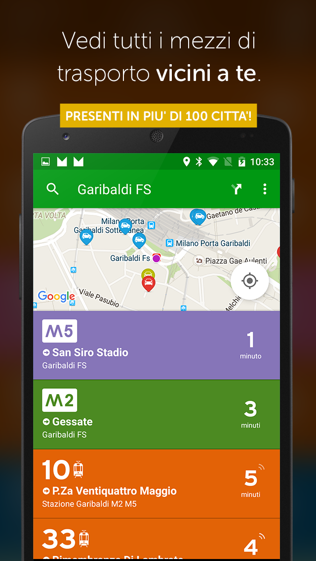 Android application Transit: Bus & Subway Times screenshort