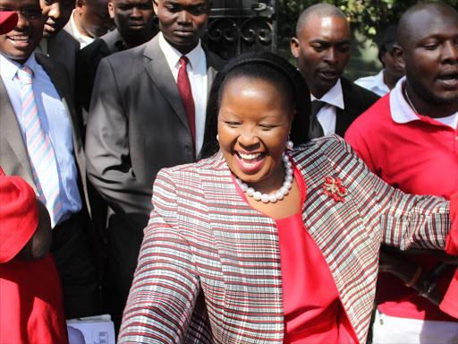 A file photo of Bishop Margaret Wanjiru arriving at the now defunt TNA headquarters in Nairobi. /JEFF OCHIENG