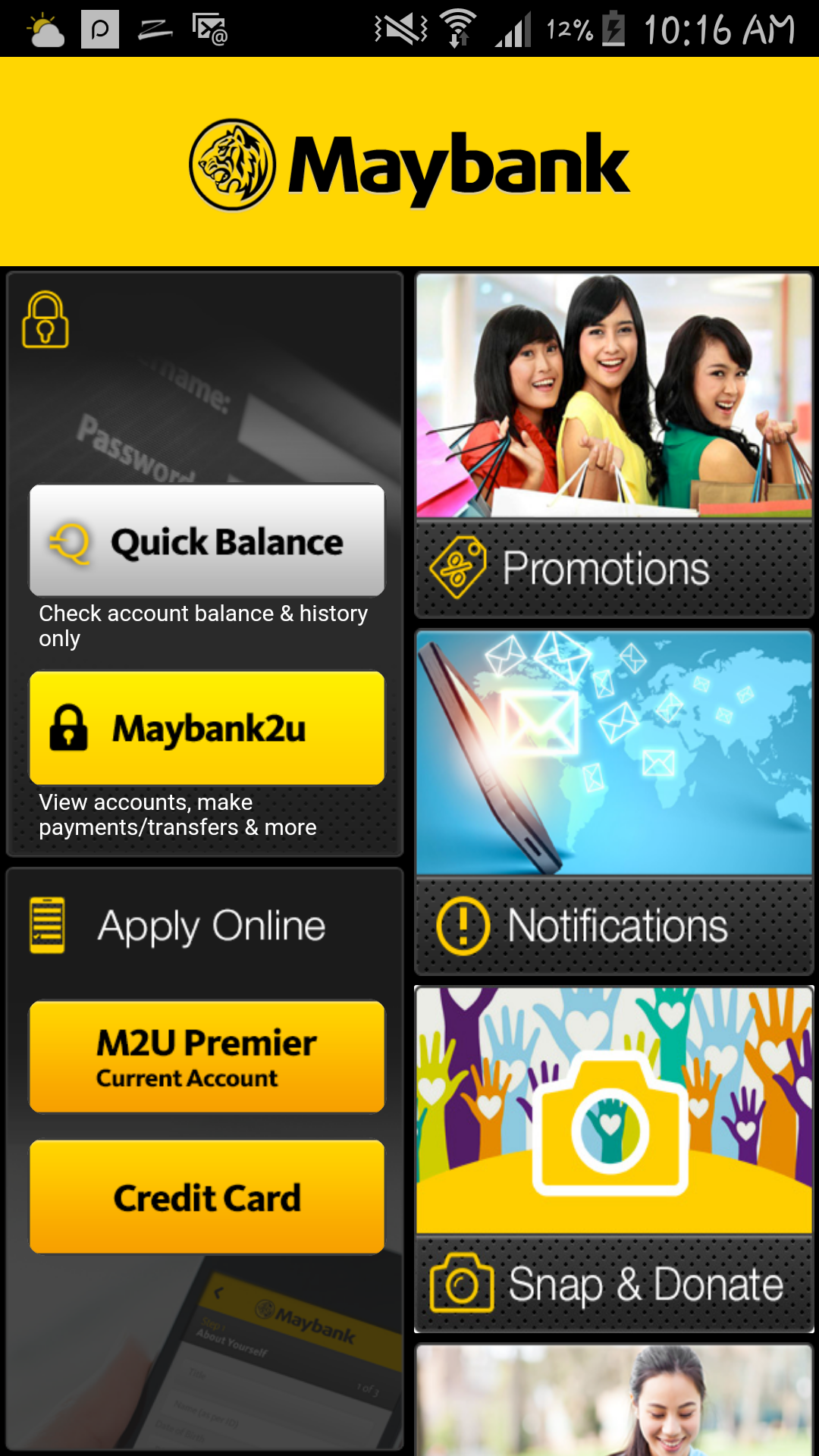 Android application Maybank MY screenshort