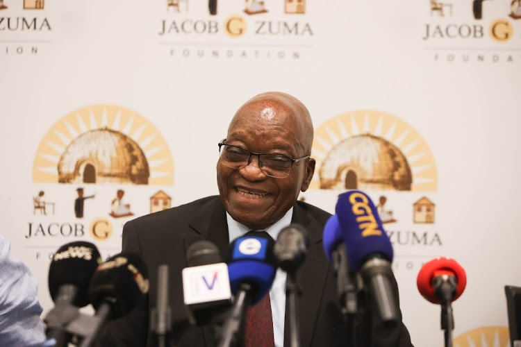 Jacob Zuma claims President Cyril Ramaphosa is an 'accessory' to the alleged crimes the former president is pursuing against state advocate Billy Downer and journalist Karyn Maughan. File photo.