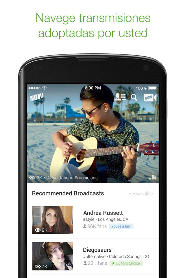 Android application YouNow: Live Stream Video Chat screenshort