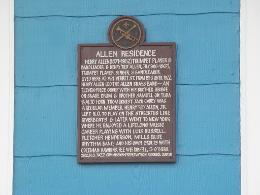 Henry Allen (1871-1952), trumpet player & bandleader, and Henry “Red” Allen, Jr. (1906-1967), trumpet player, singer, & bandleader, lived here at 921 Verret Street from 1918 until 1922. Henry...