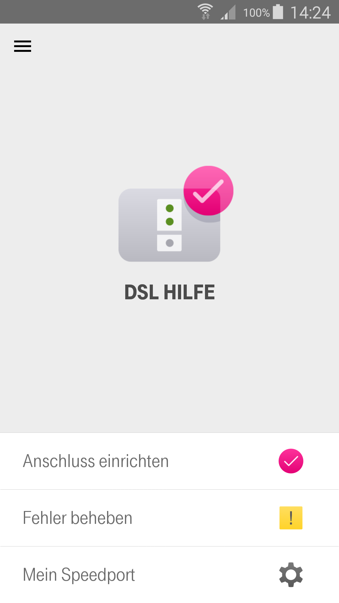 Android application DSL Hilfe screenshort