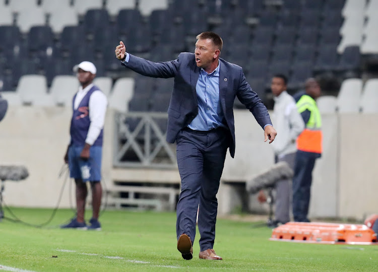 Eric Tinkler, coach of Supersport United during the Absa Premiership 2017/18 match between Supersport United and Ajax Cape Town at Mbombela Stadium, Mpumalanga South Africa on 29 November 2017.