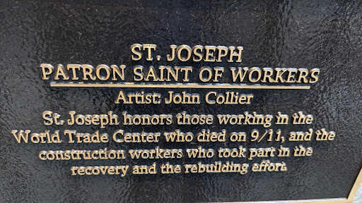ST. JOSEPH PATRON SAINT OF WORKERS Artist: John Collier   St. Joseph honors those working in the World Trade Center who died on 9/11, and the construction workers who took part in the recovery and...