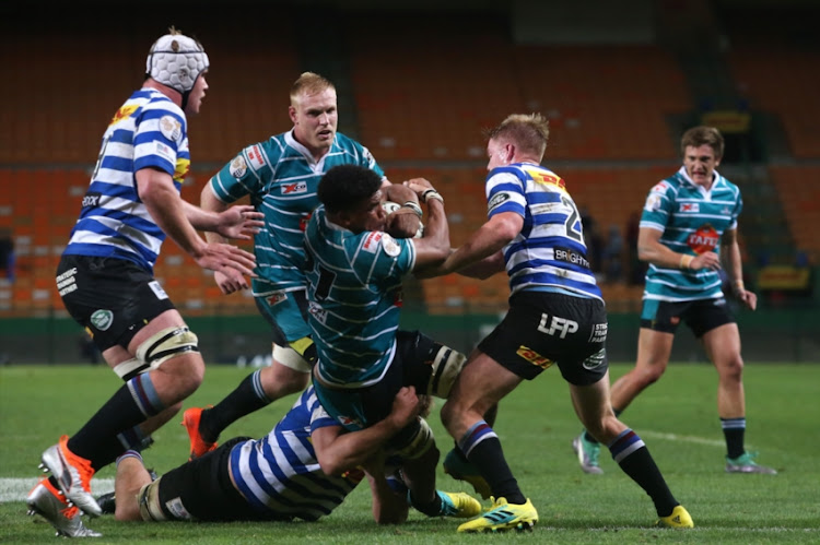 Wendal Wehr of Griquas gets tackled short during the Currie Cup match between DHL Western Province and Tafel Lager Griquas at DHL Newlands Stadium on September 22, 2018 in Cape Town, South Africa.