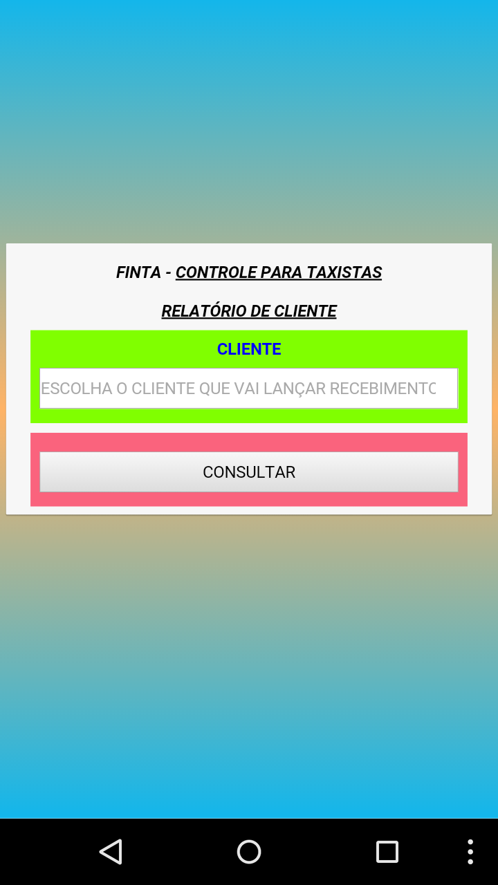 Android application FINTA Financeiro para Taxista screenshort