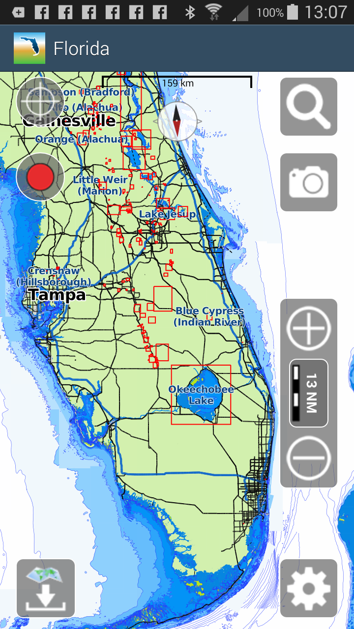 Android application Aqua Map Florida Lakes GPS screenshort