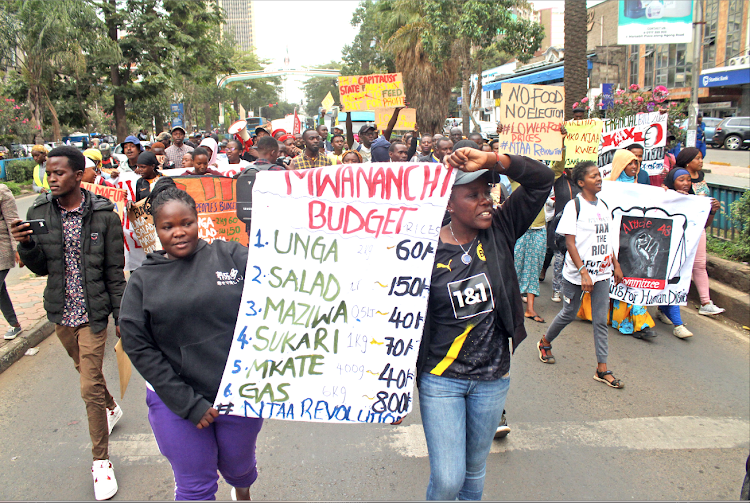 Protesters and activists take to streets during a past match dubbed 'Njaa Revolution'