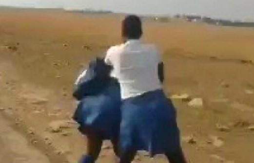 A screenshot from a video of an alleged bullying incident at a KZN school.