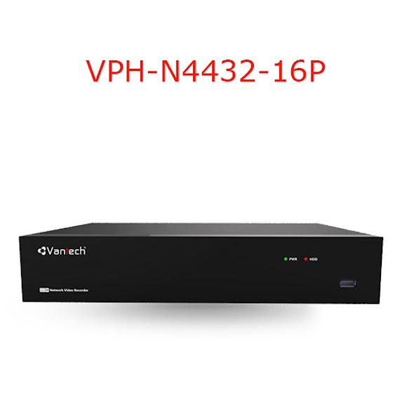 Đầu ghi NVR 32 kênh H.265 4K 16 cổng POE VPH-N4432/16P-Hàng chính hãng