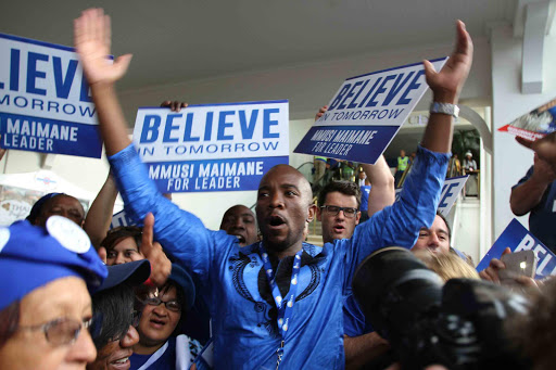 FRESH BLOOD: Newly elected leader of the DA Mmusi Maimane rejoices after he was elected at the party’s federal congress held in Port Elizabeth at the weekend Picture: SINO MAJANGAZA