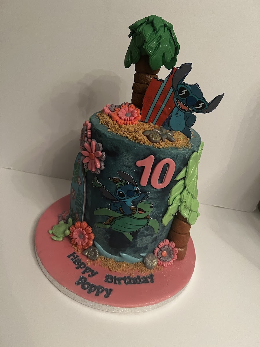 Gluten free Stitch themed birthday cake