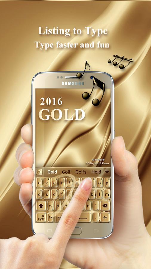 Android application Gold 2016 GO Keyboard Theme screenshort