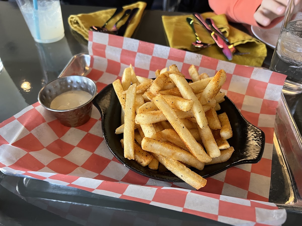 Seasoned fries from a dedicated gluten free fryer